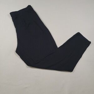 Eileen Fisher Women‎ Pants Large Black Pull On Tapered Stretch Knit